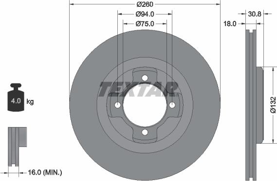 Textar 92095600 - Discofreno autozon.pro