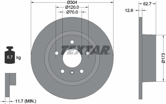 Textar 92095200 - Discofreno autozon.pro