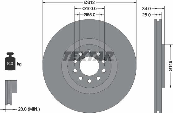 Textar 92098505 - Discofreno autozon.pro