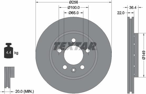 Textar 92098605 - Discofreno autozon.pro