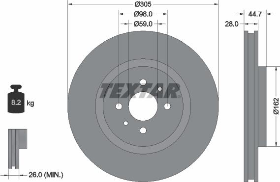 Textar 92092900 - Discofreno autozon.pro