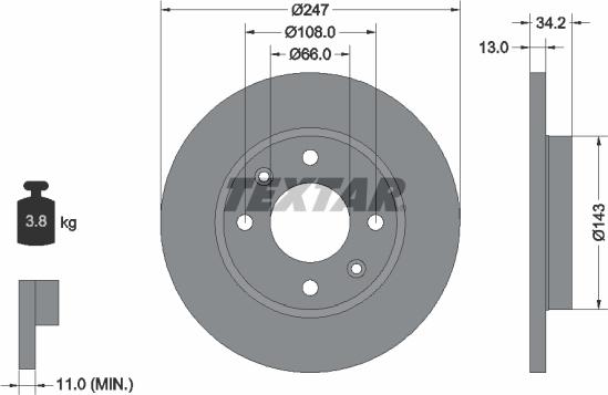 Textar 92092800 - Discofreno autozon.pro