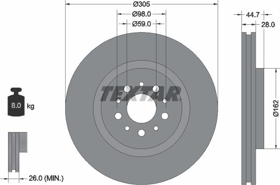 Textar 92092700 - Discofreno autozon.pro