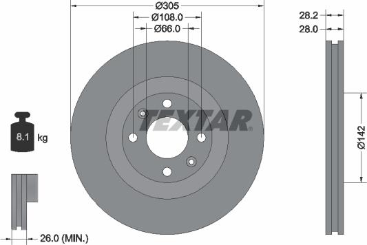 Textar 92097100 - Discofreno autozon.pro