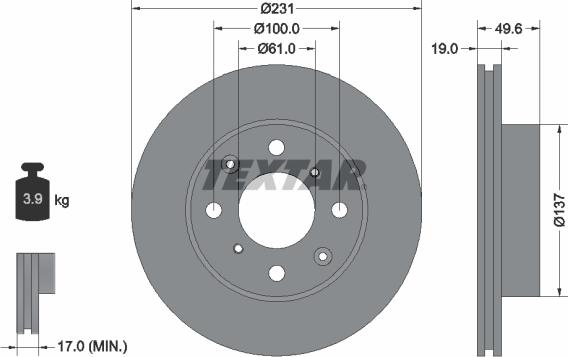 Textar 92046700 - Discofreno autozon.pro