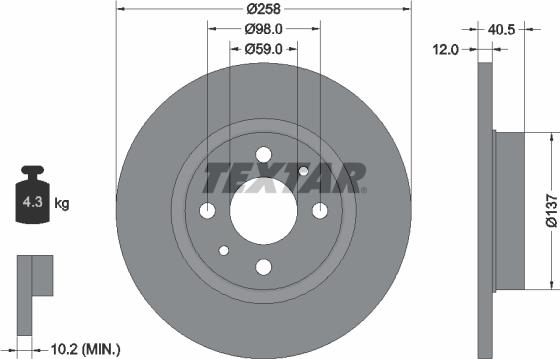 Textar 92041500 - Discofreno autozon.pro