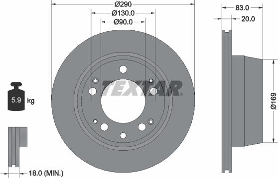 Textar 92048305 - Discofreno autozon.pro