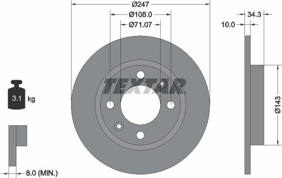 Textar 92048200 - Discofreno autozon.pro