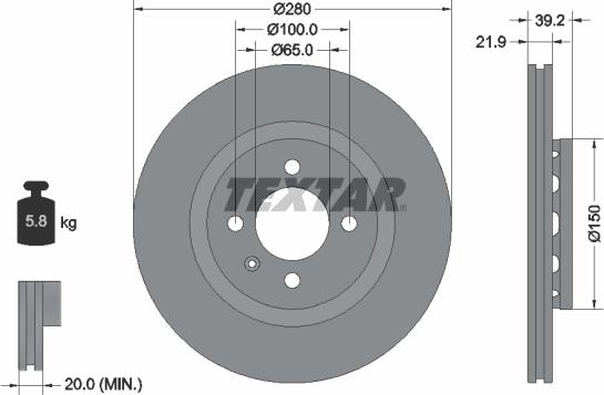 Textar 92043500 - Discofreno autozon.pro