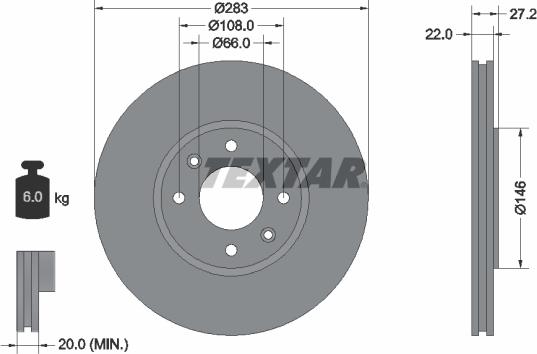 Textar 92059600 - Discofreno autozon.pro