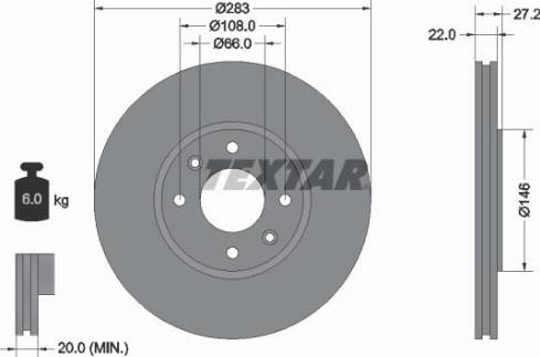 Textar 92059603 - Discofreno autozon.pro