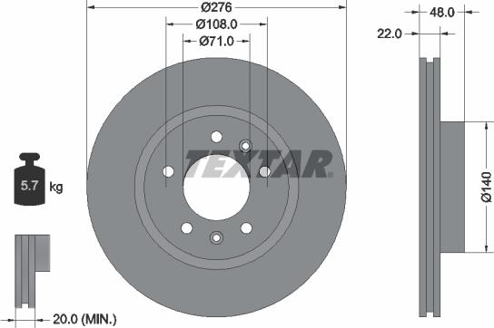 Textar 92054400 - Discofreno autozon.pro