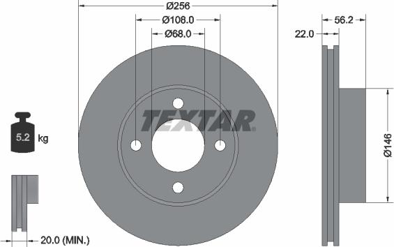 Textar 92054200 - Discofreno autozon.pro