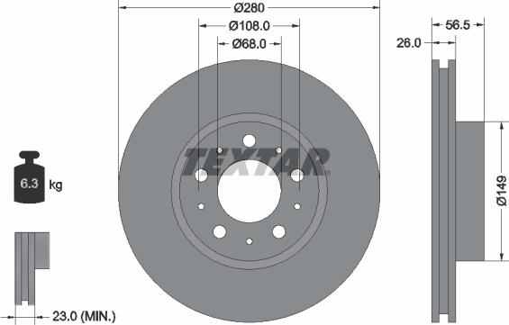 Textar 92055400 - Discofreno autozon.pro