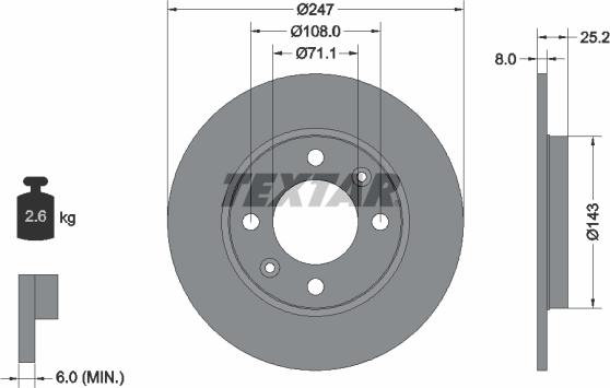 Textar 92055000 - Discofreno autozon.pro