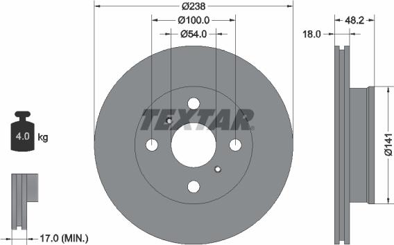 Textar 92055800 - Discofreno autozon.pro