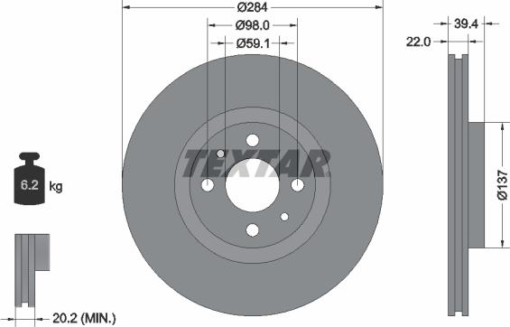 Textar 92055200 - Discofreno autozon.pro