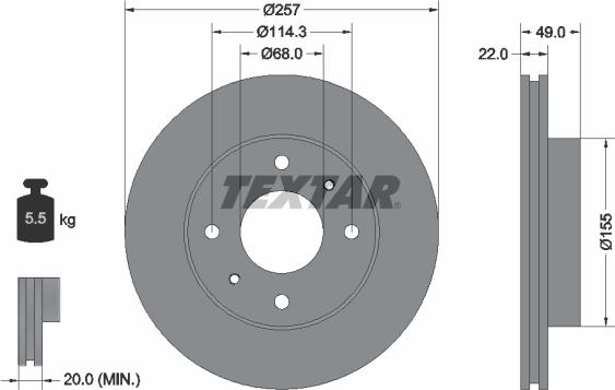 Textar 92056300 - Discofreno autozon.pro