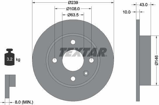 Textar 92050900 - Discofreno autozon.pro