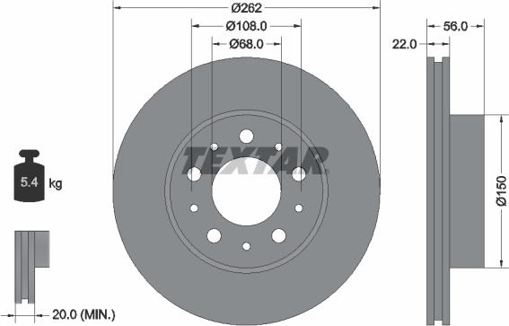 Textar 92051200 - Discofreno autozon.pro