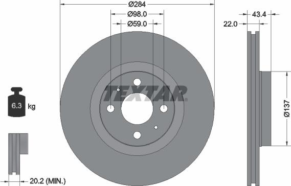 Textar 92053500 - Discofreno autozon.pro