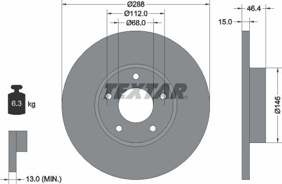 Textar 92057400 - Discofreno autozon.pro