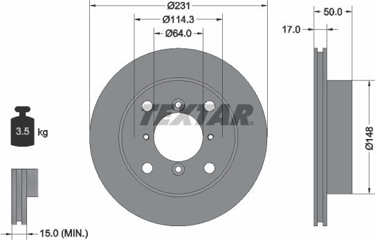 Textar 92069000 - Discofreno autozon.pro