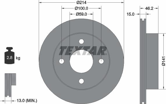 Textar 92069800 - Discofreno autozon.pro