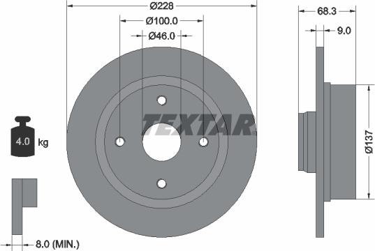 Textar 92066100 - Discofreno autozon.pro