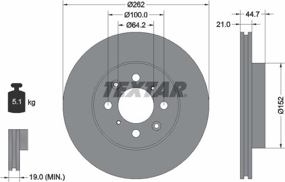 Textar 92060900 - Discofreno autozon.pro