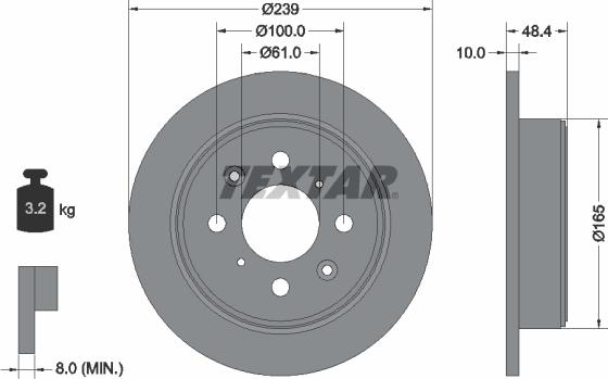 Textar 92060800 - Discofreno autozon.pro