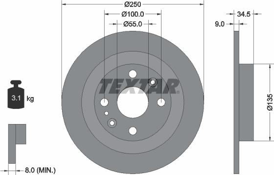 Textar 92061700 - Discofreno autozon.pro