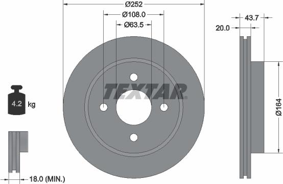 Textar 92063600 - Discofreno autozon.pro