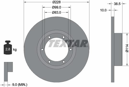 Textar 92009200 - Discofreno autozon.pro