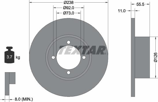 Textar 92005400 - Discofreno autozon.pro