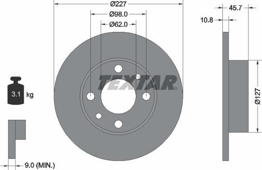 Textar 92019300 - Discofreno autozon.pro