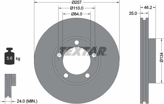 Textar 92080300 - Discofreno autozon.pro