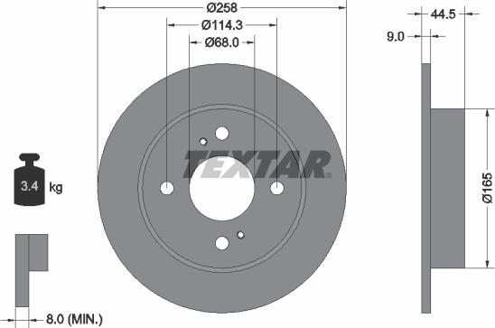 Textar 92080200 - Discofreno autozon.pro