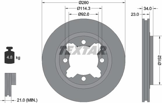 Textar 92081500 - Discofreno autozon.pro