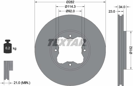 Textar 92081600 - Discofreno autozon.pro