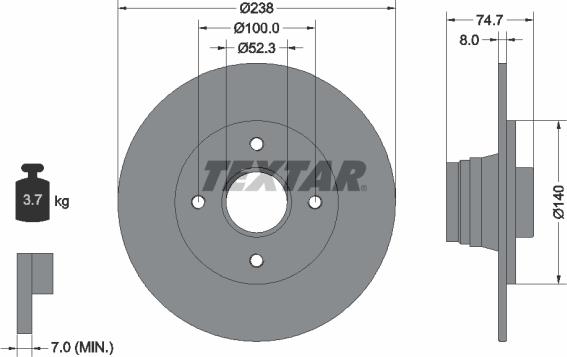 Textar 92081200 - Discofreno autozon.pro