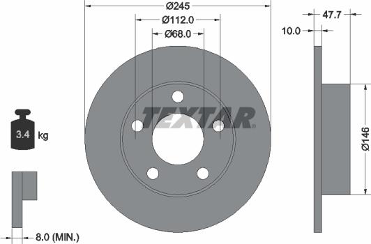 Textar 92088505 - Discofreno autozon.pro