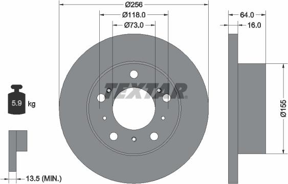 Textar 92034400 - Discofreno autozon.pro