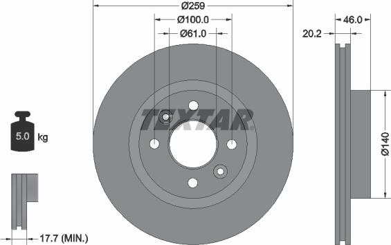 Textar 92036400 - Discofreno autozon.pro