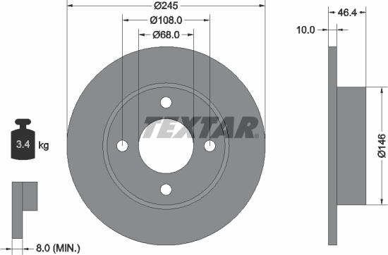 Textar 92037300 - Discofreno autozon.pro