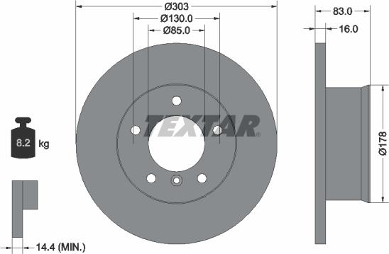 Textar 92020300 - Discofreno autozon.pro