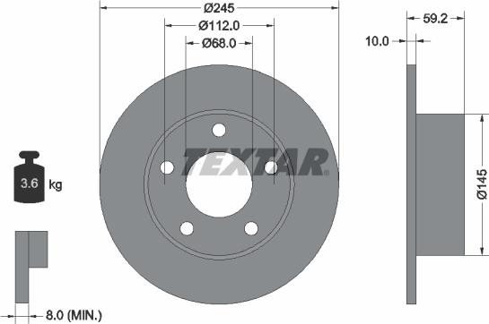 Textar 92022800 - Discofreno autozon.pro