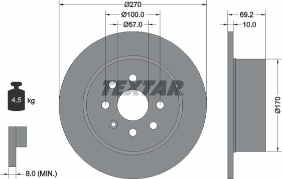 Textar 92075500 - Discofreno autozon.pro