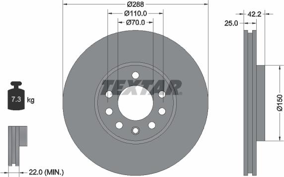 Textar 92075605 - Discofreno autozon.pro