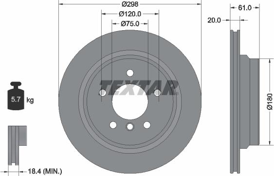 Textar 92075105 - Discofreno autozon.pro